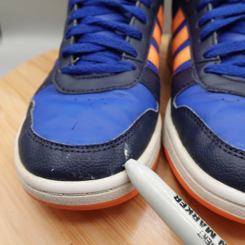 Adidas Size 6 Hoops Mid 3.0 GZ7769 Unisex Kids Blue/Orange Basketball Shoes Flaw